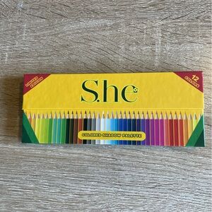 S.he Colored Shadow Palette 12 Colors Limited Edition Bright Rainbow Eyeshadow